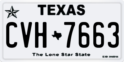 TX license plate CVH7663