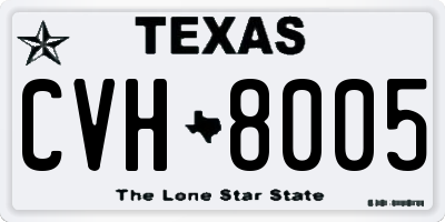 TX license plate CVH8005