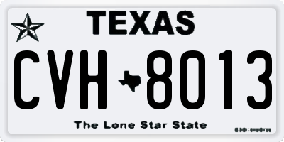 TX license plate CVH8013