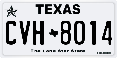 TX license plate CVH8014