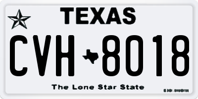 TX license plate CVH8018