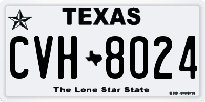 TX license plate CVH8024