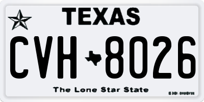 TX license plate CVH8026
