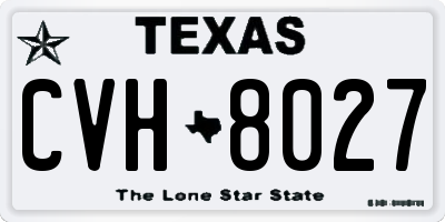 TX license plate CVH8027