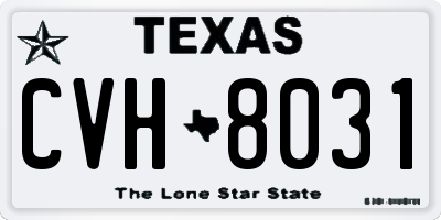 TX license plate CVH8031