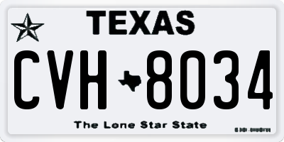 TX license plate CVH8034