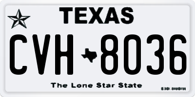 TX license plate CVH8036