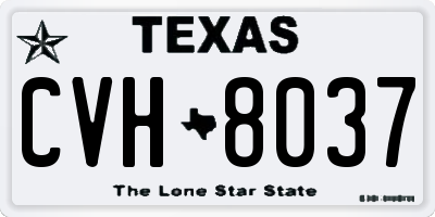TX license plate CVH8037