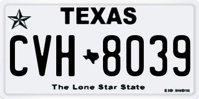 TX license plate CVH8039