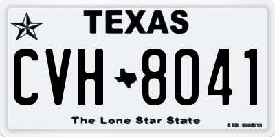 TX license plate CVH8041