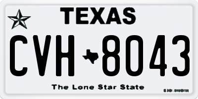 TX license plate CVH8043