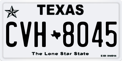 TX license plate CVH8045