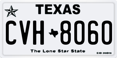 TX license plate CVH8060