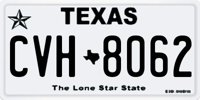 TX license plate CVH8062