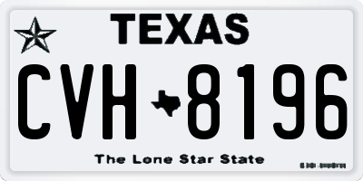 TX license plate CVH8196