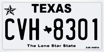 TX license plate CVH8301