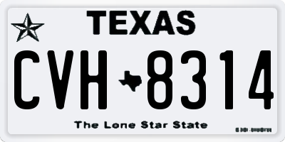 TX license plate CVH8314