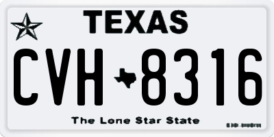 TX license plate CVH8316