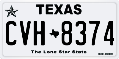 TX license plate CVH8374