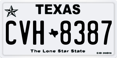 TX license plate CVH8387