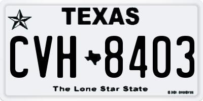 TX license plate CVH8403