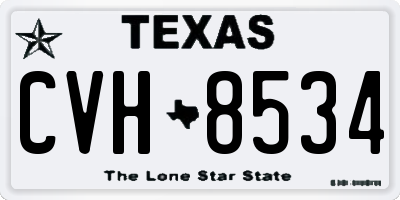 TX license plate CVH8534