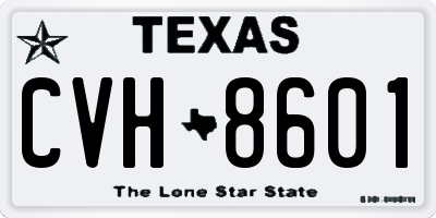 TX license plate CVH8601