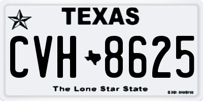 TX license plate CVH8625