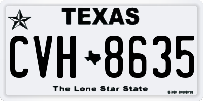 TX license plate CVH8635
