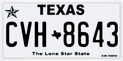 TX license plate CVH8643