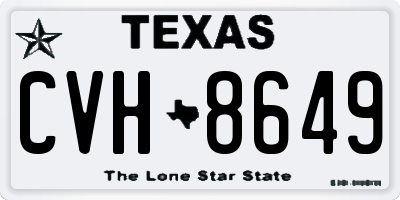 TX license plate CVH8649
