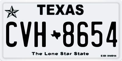 TX license plate CVH8654
