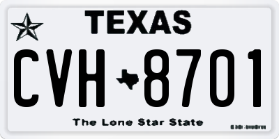 TX license plate CVH8701