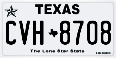 TX license plate CVH8708