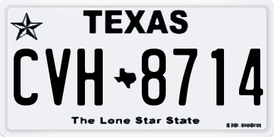 TX license plate CVH8714