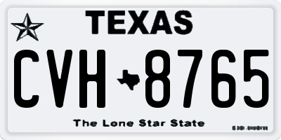 TX license plate CVH8765