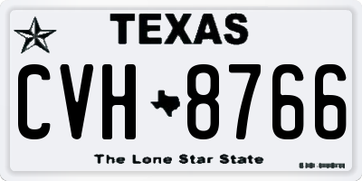 TX license plate CVH8766