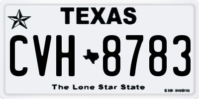 TX license plate CVH8783