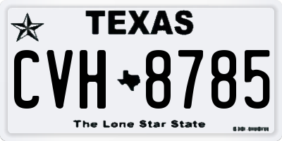TX license plate CVH8785