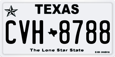 TX license plate CVH8788