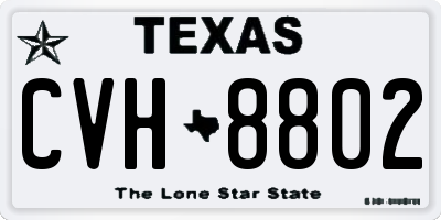 TX license plate CVH8802