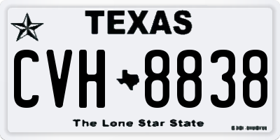 TX license plate CVH8838