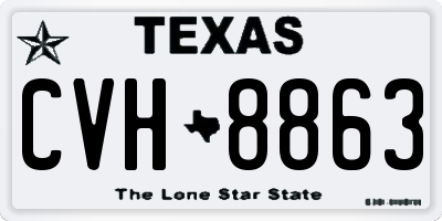 TX license plate CVH8863