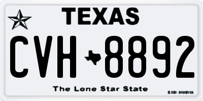 TX license plate CVH8892