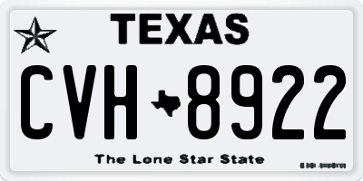 TX license plate CVH8922