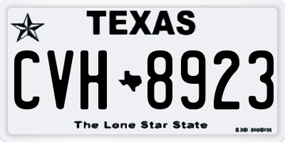 TX license plate CVH8923