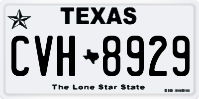 TX license plate CVH8929