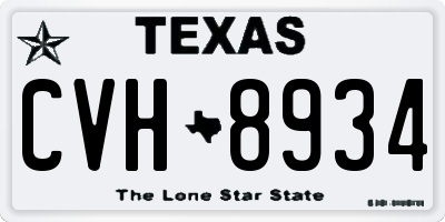 TX license plate CVH8934