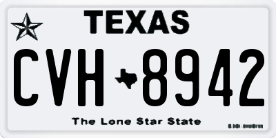 TX license plate CVH8942