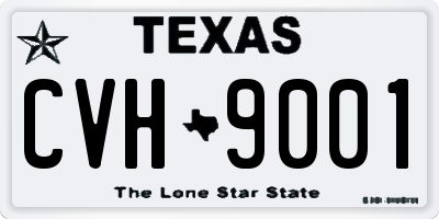 TX license plate CVH9001